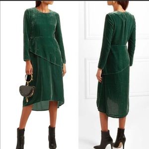 Maje Remanio Green Velvet Dress - Size 3